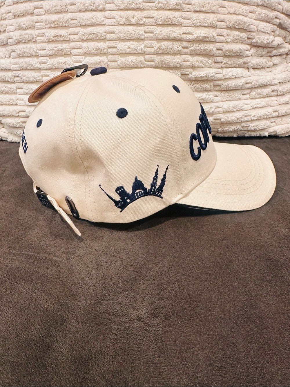New with Tag, COPENHAGEN Embroidered Baseball Cap - Cream with Navy - Picture 6 of 7